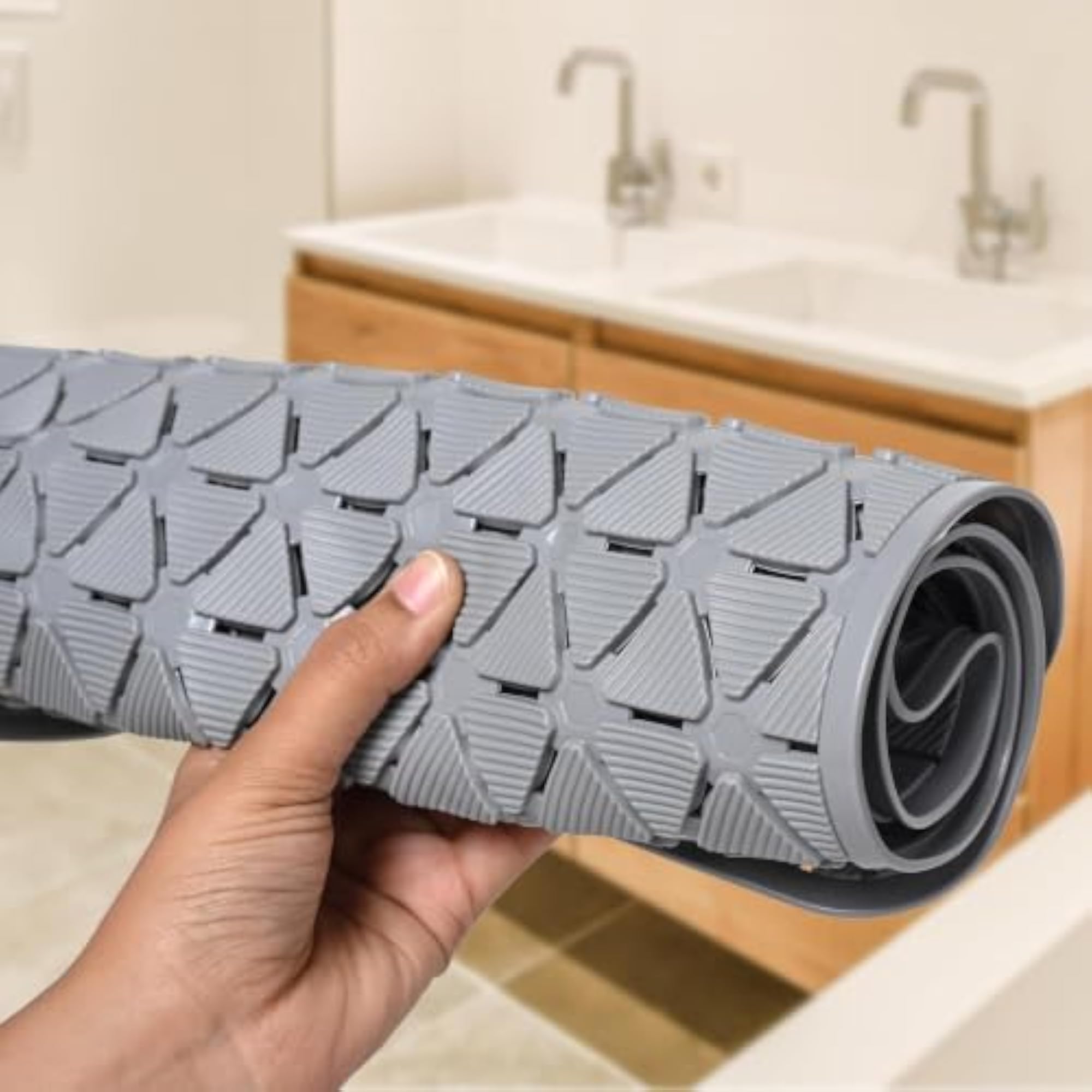 Bath Mat with Suction Cups, Non-Slip Design