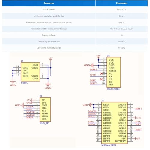 Analyseur PM2.5 PMSA003 précis pour piédestal M5Core DC5V - 7