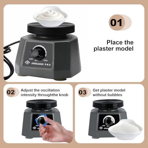 Rüttelplatte Gips,4”Dental Oszillator Gips,220V 100W Gipsrüttler Rüttelplatte Elektrisch,Einstellbare Geschwindigkeit Rund Gips vibratorplatte Oszillator,Dentalvibrator zum Mischen von Gips,Gussmodell