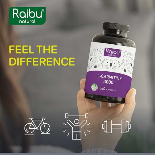 L-Carnitine 3000-180 High-Strength Capsules with Vitamin C - L-Carnitine Tartrate 3000mg per Daily Dose - Energy & Metabolism Support - Vegan, Natural & Laboratory Tested - Raibu - Image 6
