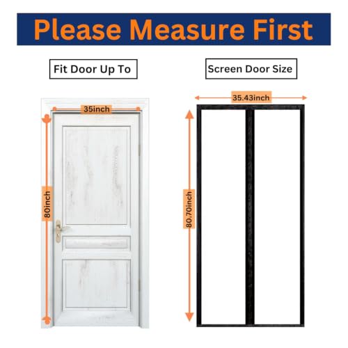 Image of Royalkart Transparent PVC Magnetic Door Curtain | Hands Free Self-Closing Screen | Blocks Insects & Outside Dust | Clear See-Through Screen for Home, Kitchen, AC Room, Shop | Door Size- 90cm x 205cm
