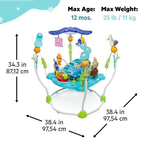 Image of Bright Starts Disney Baby Finding Nemo Sea of Activities Baby Activity Center Jumper with Interactive Toys, Lights, Songs & Sounds, 6-12 Months (Blue)