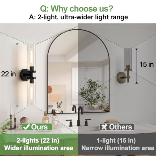 Image of Battery Operated Wall Sconces Set of Two, Matte Black Wall Light fixtures with Wireless Remote Control，Rechargeable Dimmable Wall Sconces with 3000K Bulbs for Bathroom Mirror Living Room Bedroom