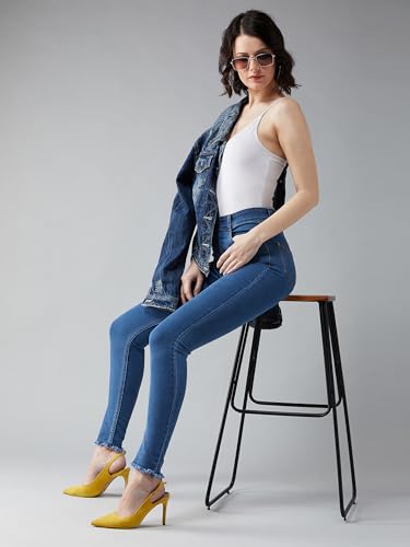 Image of Dolce Crudo Women's Skinny Fit High Rise Cropped Length Stretchable Denim Jeans