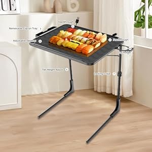 TV Tray Table - TV Dinner Table, Folding Table, w/6 Height & 3 Tilt Angle, Comfortable TV Dinner Tray for Eating, Laptop Table with Cup Holder, Adjustable TV Table for Working on Couch, Laptop, Bed TV Tray Table TV Dinner Table Folding Table w6 Height 3 Tilt Angle Comfortable TV Dinner Tray for Eating Laptop Table with Cup Holder Adjustable TV Table for Working on Couch Laptop Bed