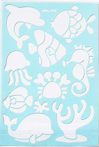 Color Factory Adhesive Multi-Media Fish and Sea Life Stencil - 7.5 x 11 Inches