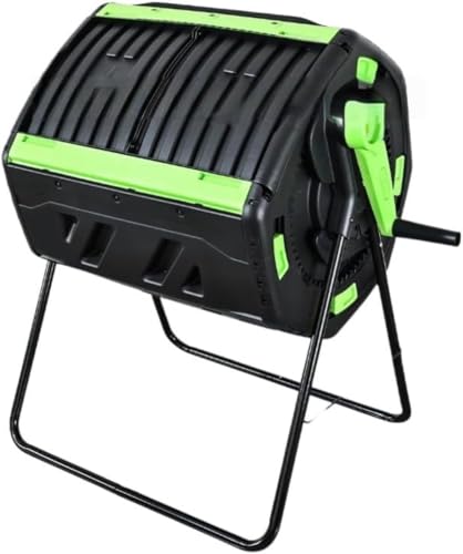 Negosuプラスチックドラム収納ボックス有機肥料転倒バケツ発酵ボックス コンポスト 回転式コンポスター 大容量 ロールコンポスター コンポスト容器 堆肥容器 生ゴミコンポスト ダブルごみ箱 雑草 落ち葉 生ごみ処理 有機肥料 堆肥容器 家庭菜園堆肥用 (