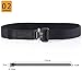 Tactical belt Military Nylon Webbing Belt with Heavy Duty Buckle for Mens (Black)
