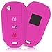 Produktbild ASARAH Premium Silikon Schlüsselhülle kompatibel mit Peugeot, Schutzhülle Autoschlüssel Cover - Rosa PE 3BKB-b