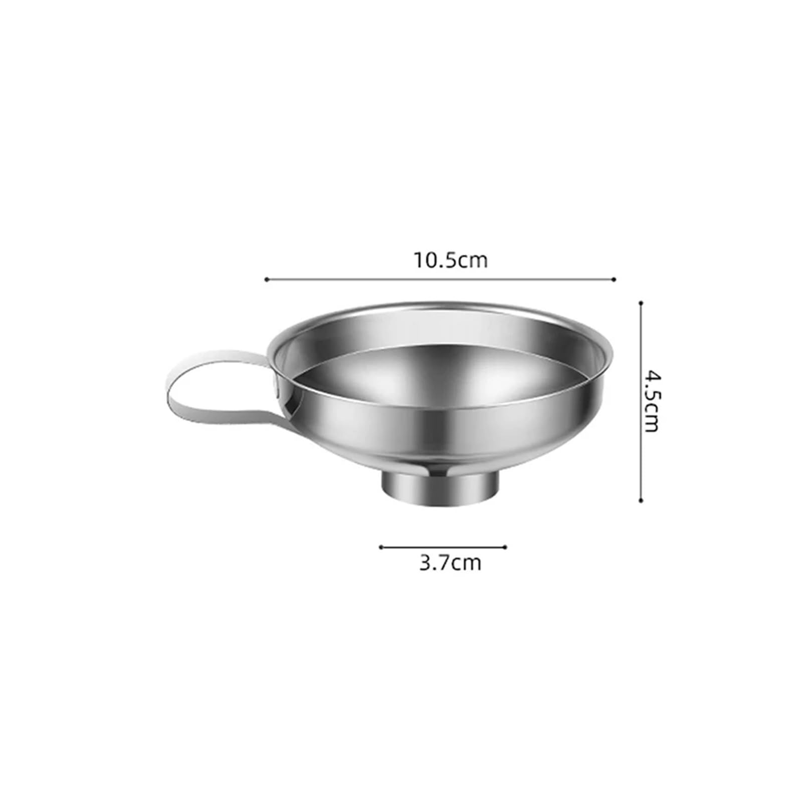 Embudos de Cocina, embudos pequeños de Metal, embudos de Boca Ancha de Acero Inoxidable de 2 tamaños for enlatar, embudos for líquidos, filtros de tolva, Utensilios de Cocina, etc.(S 10.5 cm)
