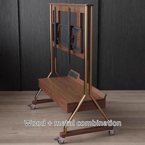 Soporte móvil para TV ajustable con ruedas y cajones miniatura 7