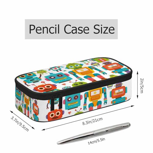 Image of Retro Robots Pencil Case Mecha Deformation Cartoon Game Pencil Bag Pouch Box Organizer for College School Students Boy Girl