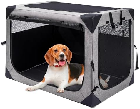 Hiaksedt Dog Crates - 36 Inch Collapsible Soft Dog Crate, 3-Door ...