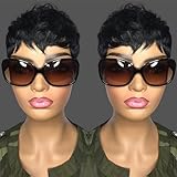 VRZ Pixie Cut Wig - Human Hair Short Pixie Cut for Black Women - Glueless Wear and Go Full Machine Made Wig