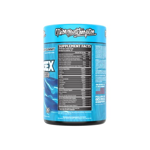Aminogex Ultra | Bcaa Powder | Amino Acids + Betaine And Glutamine | Amino Acid Post Workout Recovery Drink | Intra Workout Drink With Electrolytes | (30 Servings) (Blue Shark Gummy, 18.2 Ounces) #TOP1