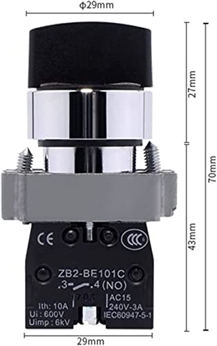 Codeur rotatif momentané XB2BD53C sélecteur de sélection 3 positions 2NO 10A 600V - 4