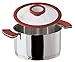 Sambonet 12 O'Clock Casseruola Alta 2 Maniglie, con Coperchio, Acciaio Inossidabile, Rosso, 16 cm, 2 unità