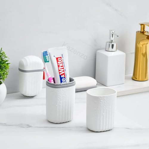 Kazenzo White Plastic Travel Toothbrush and Soap Holder - Image 3