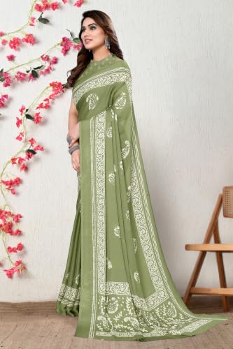 Image of MIRCHI FASHION Women Sari Georgette Plain | Breathable Lightweight Solid Color Saree for Office and Regular Wear with Blouse Piece