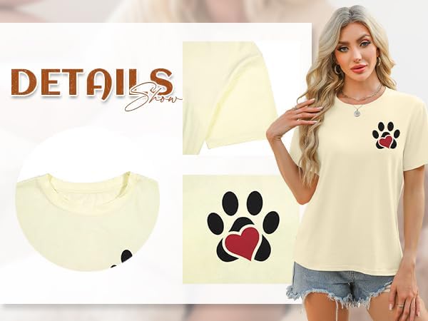 Dog Shirt Dogs Mom Shirts: Women Life is Better with Dogs T Shirt Funny Dog Paw Print Tee Pet Lover Animal Gift Tops - Image 6