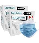 SURESAFE Premium Blue Mask - [100/200/400/2000PACK] Disposable Face Mask 3 Ply face mask with ear...