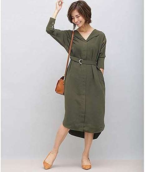 Amazon Co Jp ナノ ユニバース レディース Nano Universe 予約商品 スキッパーとろみワンピース 047モカベージュ F 服 ファッション小物