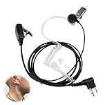 Ear Piece for Radio, Radio Earpiece for Walkie Talkie 2 Pin, Walkie Talkie Earpiece with Mic, Covert Air Tube Ear piece Headset with Big PTT Mic for Security Guard Accessories for CP040 DP1400 Two Way