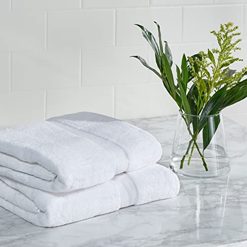 Safavieh Home Collection Plush White 100% Cotton 27 x 54-inch Bath Towel Set of 2 Cover