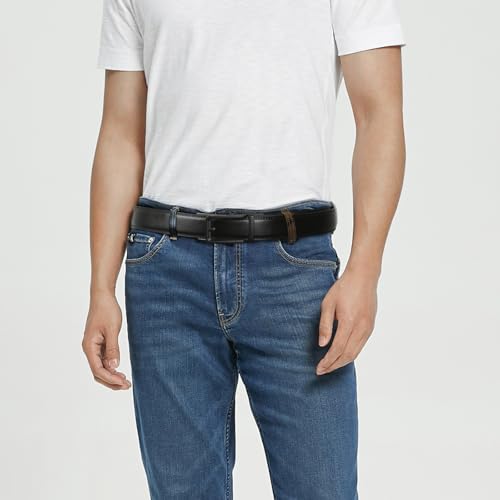 Yaopeing Men's Belt,Leather Ratchet Belt for Men with Adjustable Automatic Buckle,Trim To Fit(35mm)3