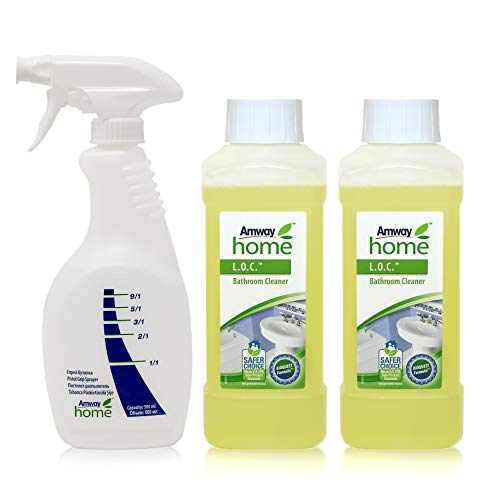 Nettoyant pour Salle de Bains L.O.C. Pack 2-500 ml.+ Bouteille avec Pistolet Vaporisateur -Sa formule concentrée dissout les traces de savon, sans efforts, et fait briller rapidement.
