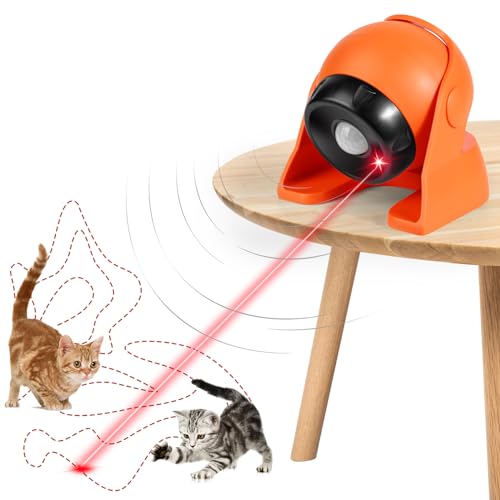 Rawhui Juguetes para Gatos, Juguetes Gatos Interactivos, Juguete Gato, Cat Toys, Regalos para Gatos, Juegos para Gatos, Recargable por USB (Naranja)