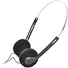 Black Retro Over Ear Headphones Hi-Fi Stereo Headphones Mini Stereo Headphones Lightweight Wired 80s 90s Vintage Headset Wired Earphones for Most Mobile Phones Playback