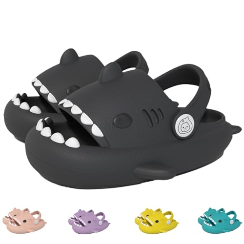 Shark Slides Kids, Boys and Girls Cloud Shark Slides, Non-Slip Open Toe Thick Sole Beach Pool Shoes Shower Shoes