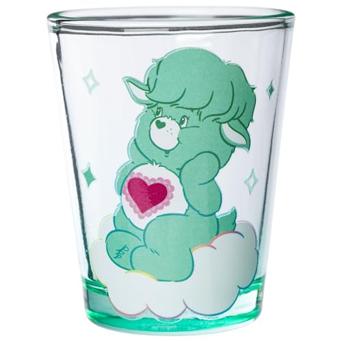 Image of Silver Buffalo Care Bears Cousins Featuring Brave Heart Lion, Swift Rabbit, Lotsa Elephant, and Gentle Lamb 4 Pack Mini Glass Set, 1.5 Ounces