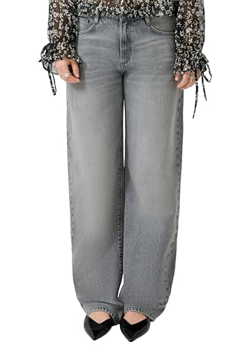 Jean barrel leg femme pantalon denim coupe large taille haute