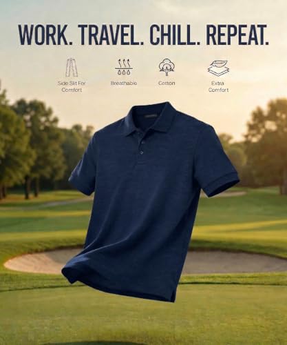 Image of Scott International Men's Cotton Polo T-Shirt | Regular Fit | Breathable & Soft Fabric | Classic Collar with Button Placket | Casual & Office Wear | Summer Essential Polo Tee for Men