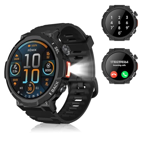 invens Montre Connectée Militaire avec Illumination, Appel Bluetooth & Musique, 1.53