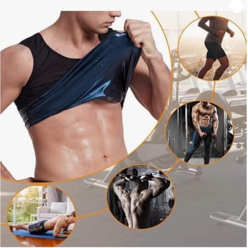 Image of Men's Sweat Shapewear Sliming Vest for Weight Loss, Exercises & Fitness Fat Burning Shaper Tummy tucker Shapewear Waist Body Slimming Shaper