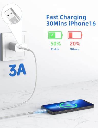 Image of USB A to USB C Cable Fast Charging [2 Pack, 6FT], USB to USB C Charger Cable Upgraded Extra Durable Braided USBC Cable Compatible with iPhone 17 16 15 Pro Max, Samsung Galaxy S26 and More -Silver