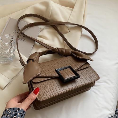 Image of Women Vegan Leather Evening Handbag Crocodile Pattern Handle Clutch Purse Cross Body Envelope Bag