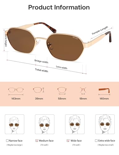 Image of SOJOS Trendy Polarized Hexagon Sunglasses Womens Mens SJ1238