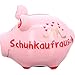 Produktbild Spardose Schwein "Schuhkaufrausch" - Keramik, klein
