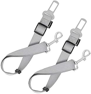 All Pet Solutions Dog/Cat Seat Belt Car Vehicle Safety Adjustable Travel Lead for Harness or Collar (Single, Black)