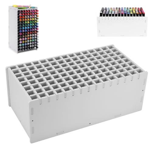 Support de Rangement pour 120 Marqueurs,Marker Organiseur De Bureau avec Séparateur Amovible pour Crayons,Crayons de Couleur,Marqueurs, Petits Artistes,Support de Rangement pour Maison,Bureau,l'école