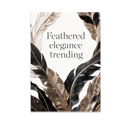 Modern Home Office Poster Print - Feathered Elegance Trending -