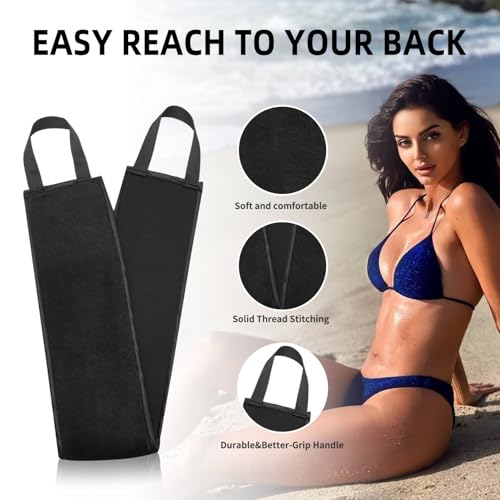 Image of FUNAN Self Tanning Application Kit, 4-Piece Set with Back Applicator, Mini Mitt, Tanning Mitts and Ultra Soft Self Tanner Brush Bamboo Kabuki Brush, Black