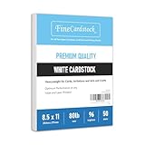White Card Stock - 8 1/2 X 11 Smooth Cardstock - 50 Sheets Per Pack