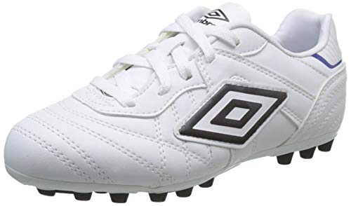 UMBRO Speciali Eternal Club AG - JN - Bota para niños, Color Blanco/Negro/Clematis Azul, Talla 34 EU