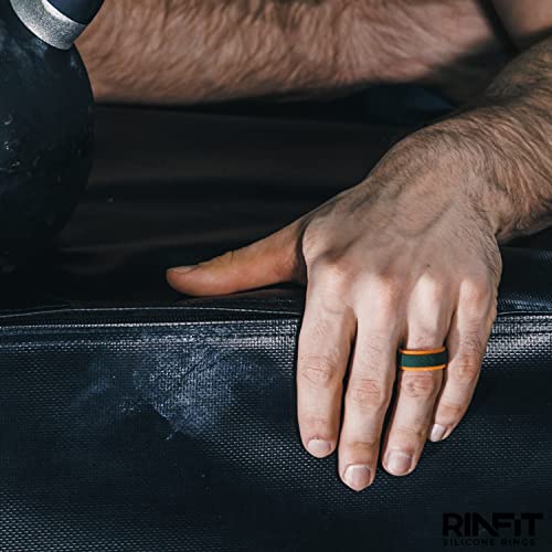 rinfit silicone rings for men 9mm wide 2mm thick - mens rubber wedding bands - infinity ring with 2 layers - patented design