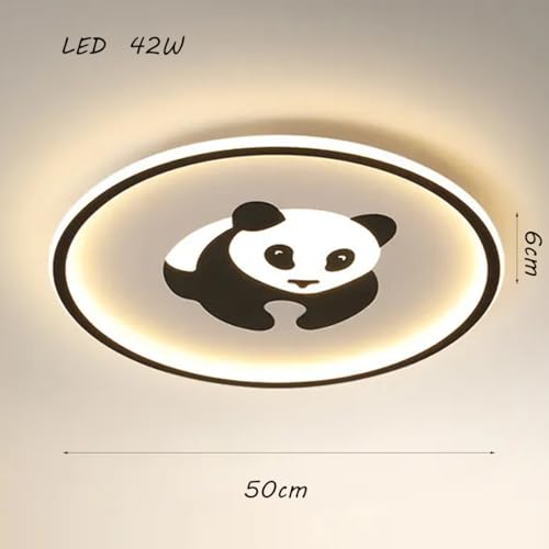 Plafonnier LED enfant panda 50cm rond dimmable avec télécommande pour chambre fille - 4